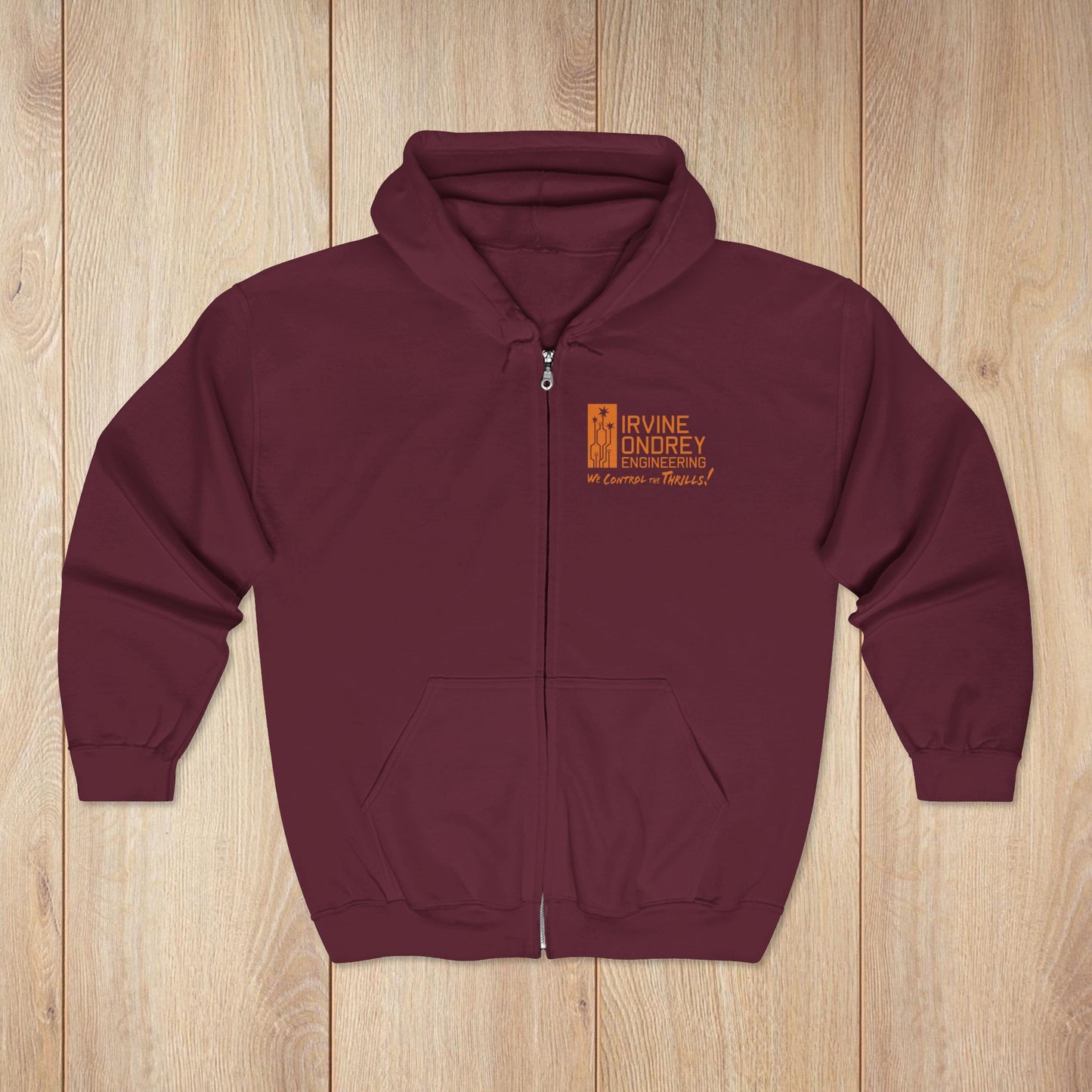 I Just Wanna Watch Horror Flicks & Ride Roller Coasters Zip Hoodie • Irvine Ondrey Engineering