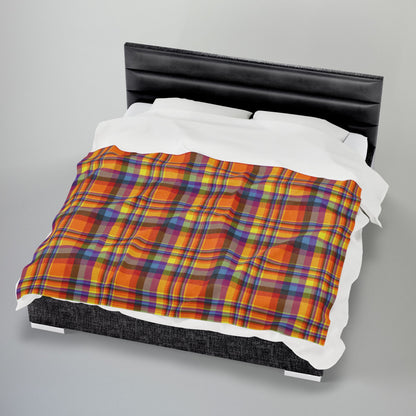 Halloween Plaid Velveteen Plush Blanket