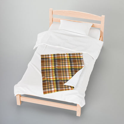 Bear Pride Plaid Velveteen Plush Blanket
