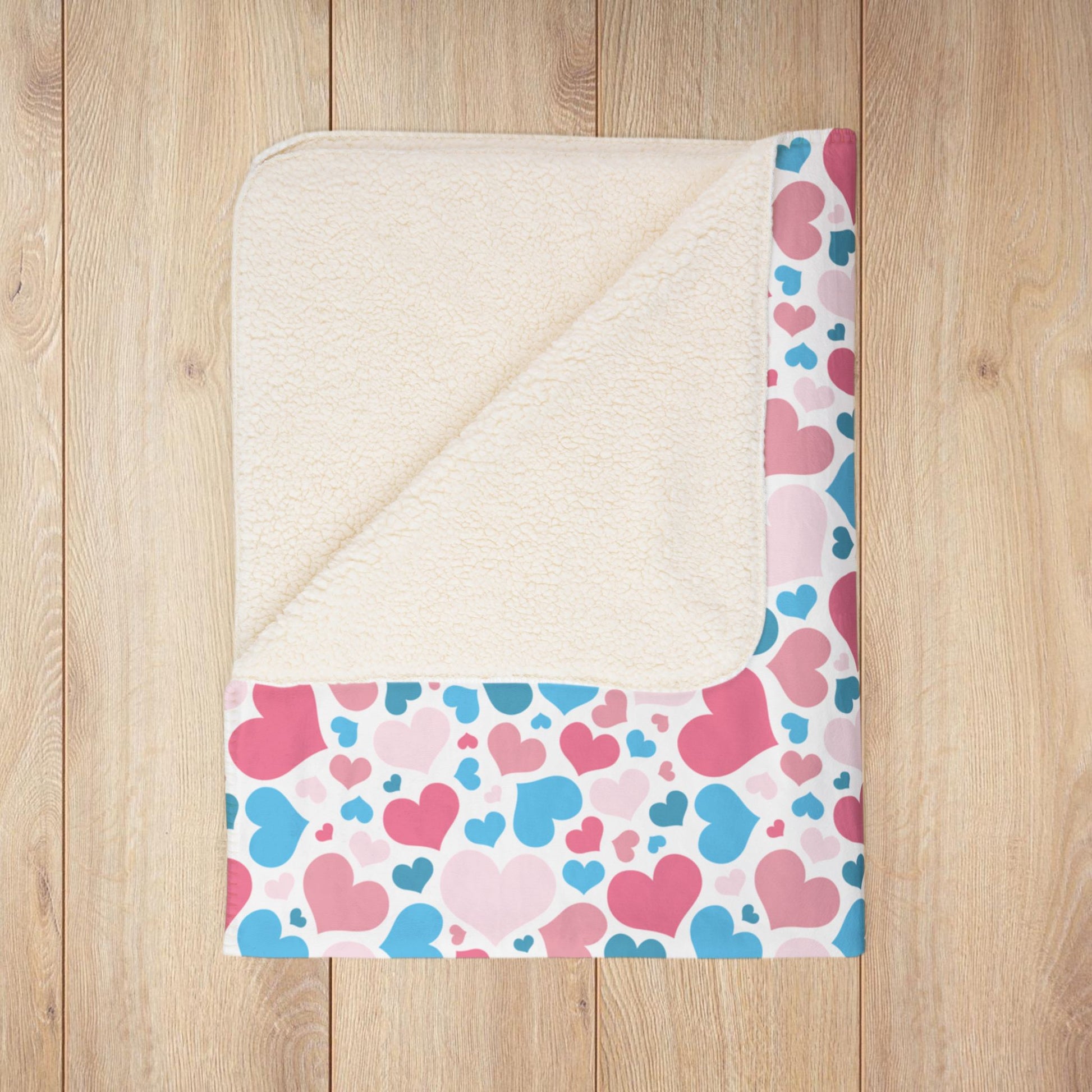 Transgender Pride Valentine’s Day Hearts White Fleece Sherpa Blanket