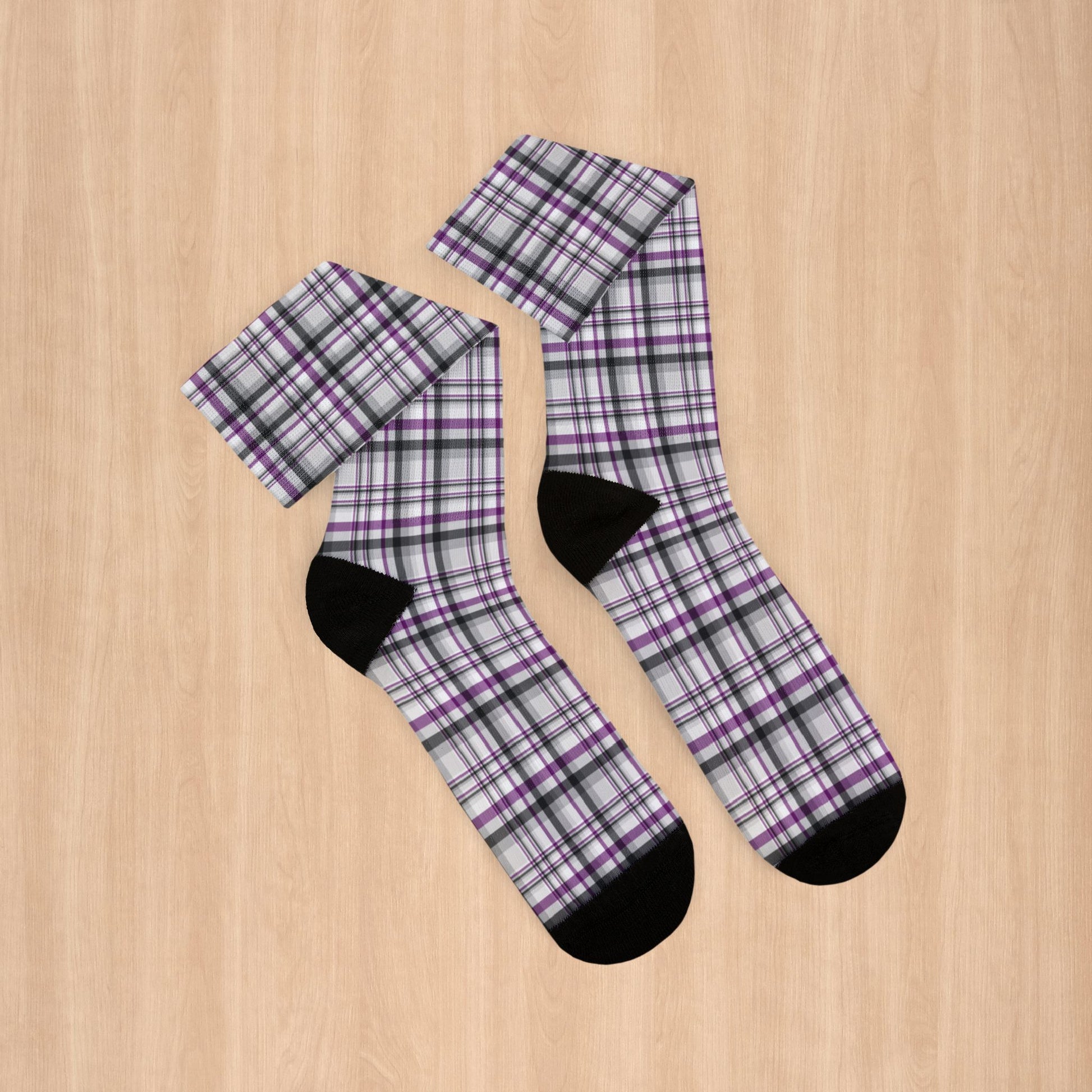 Asexual Pride Plaid Socks