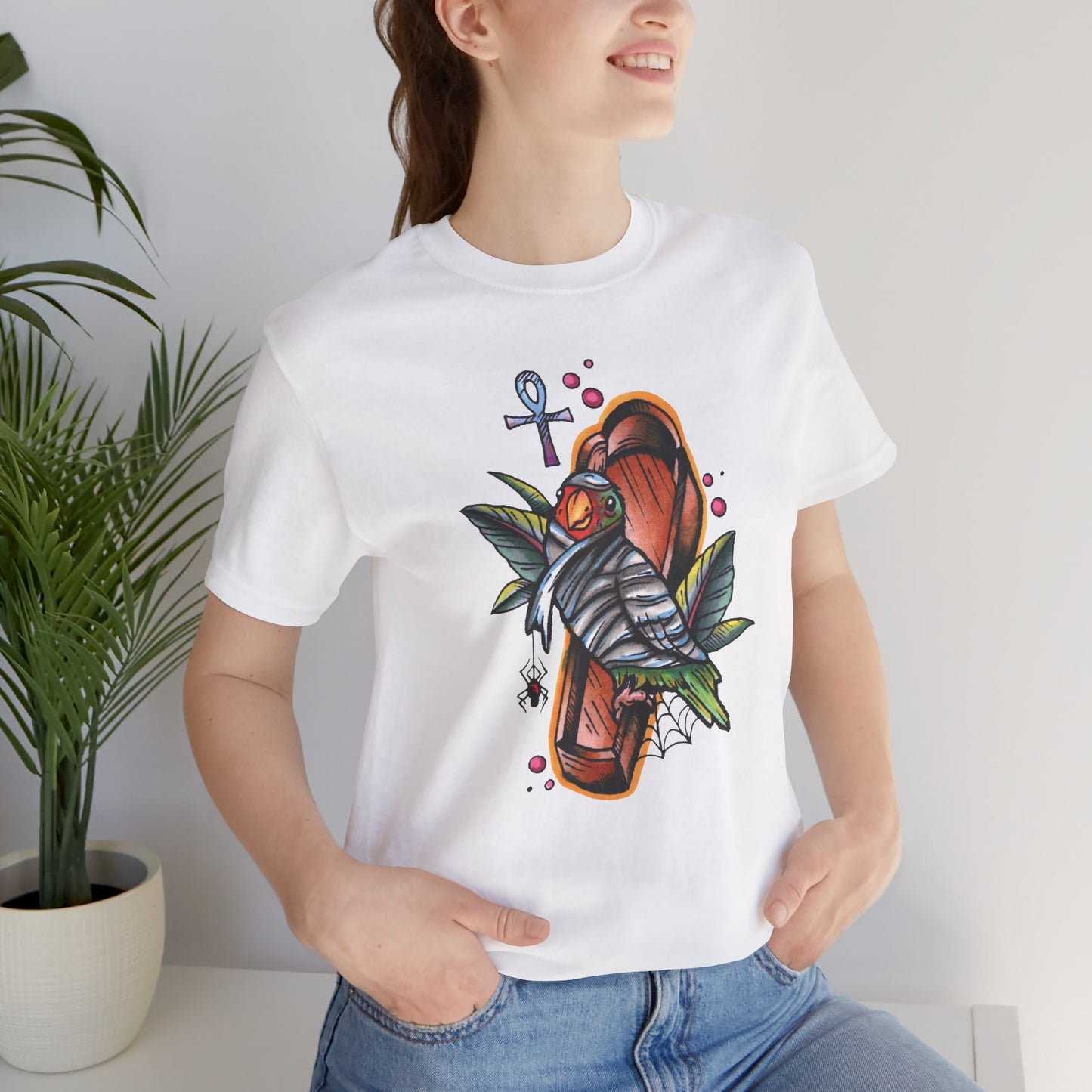 Mummy Lovebird Hand-Drawn & Hand-Colored Tee