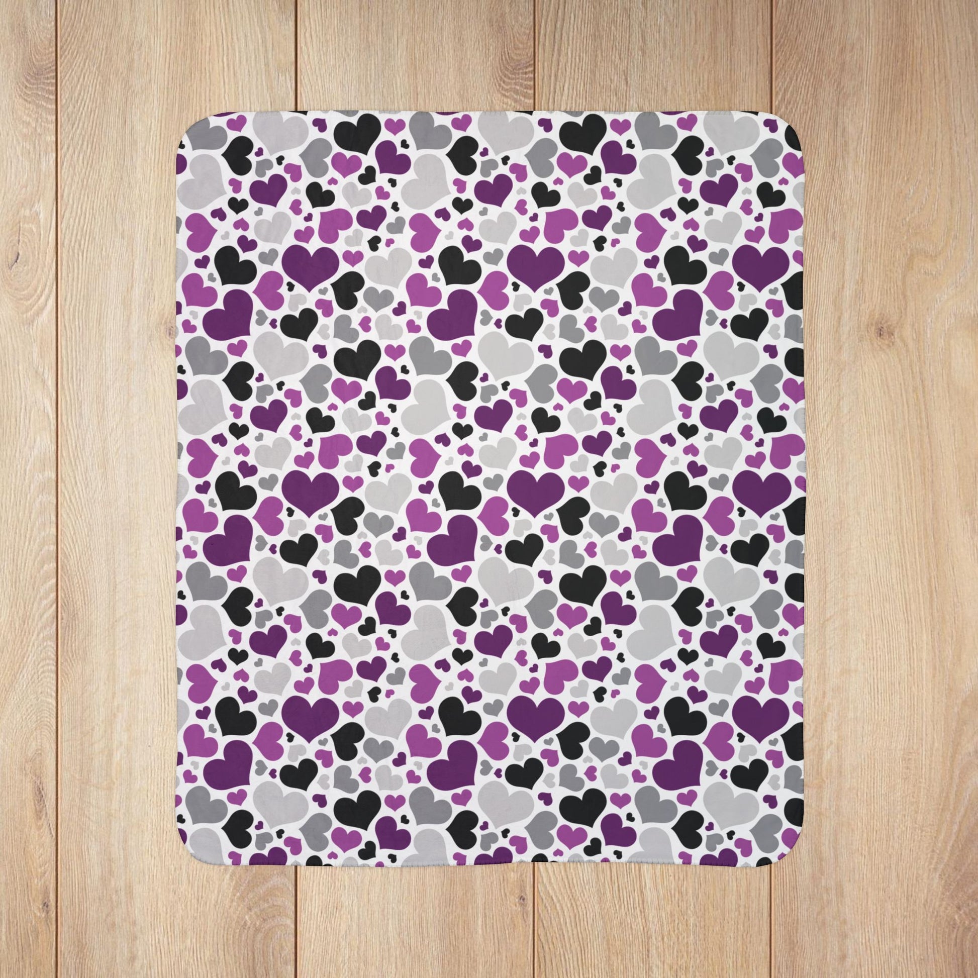 Demisexual Pride Valentine’s Day Hearts White Fleece Sherpa Blanket