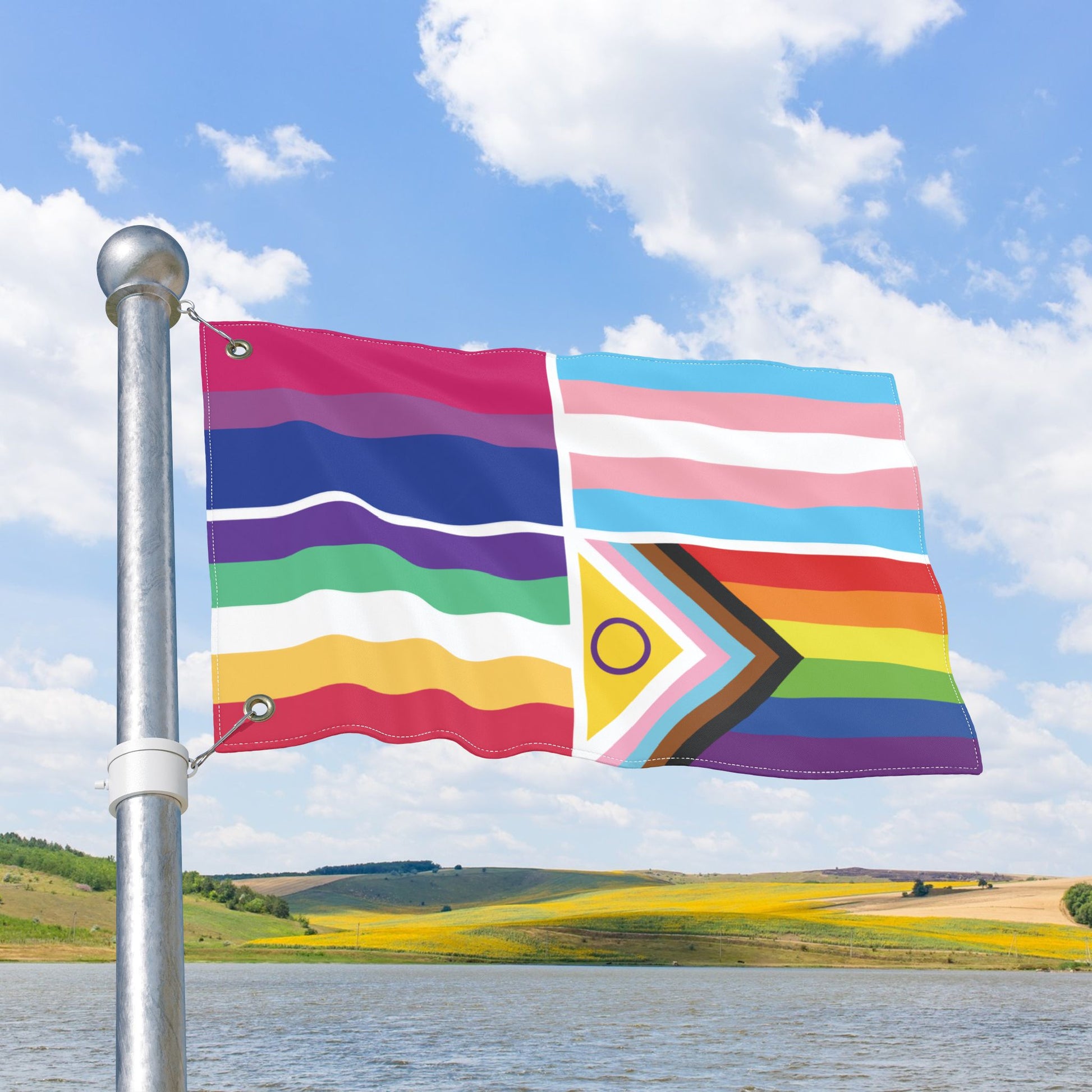 4 Pride Flag Collage with Grommets