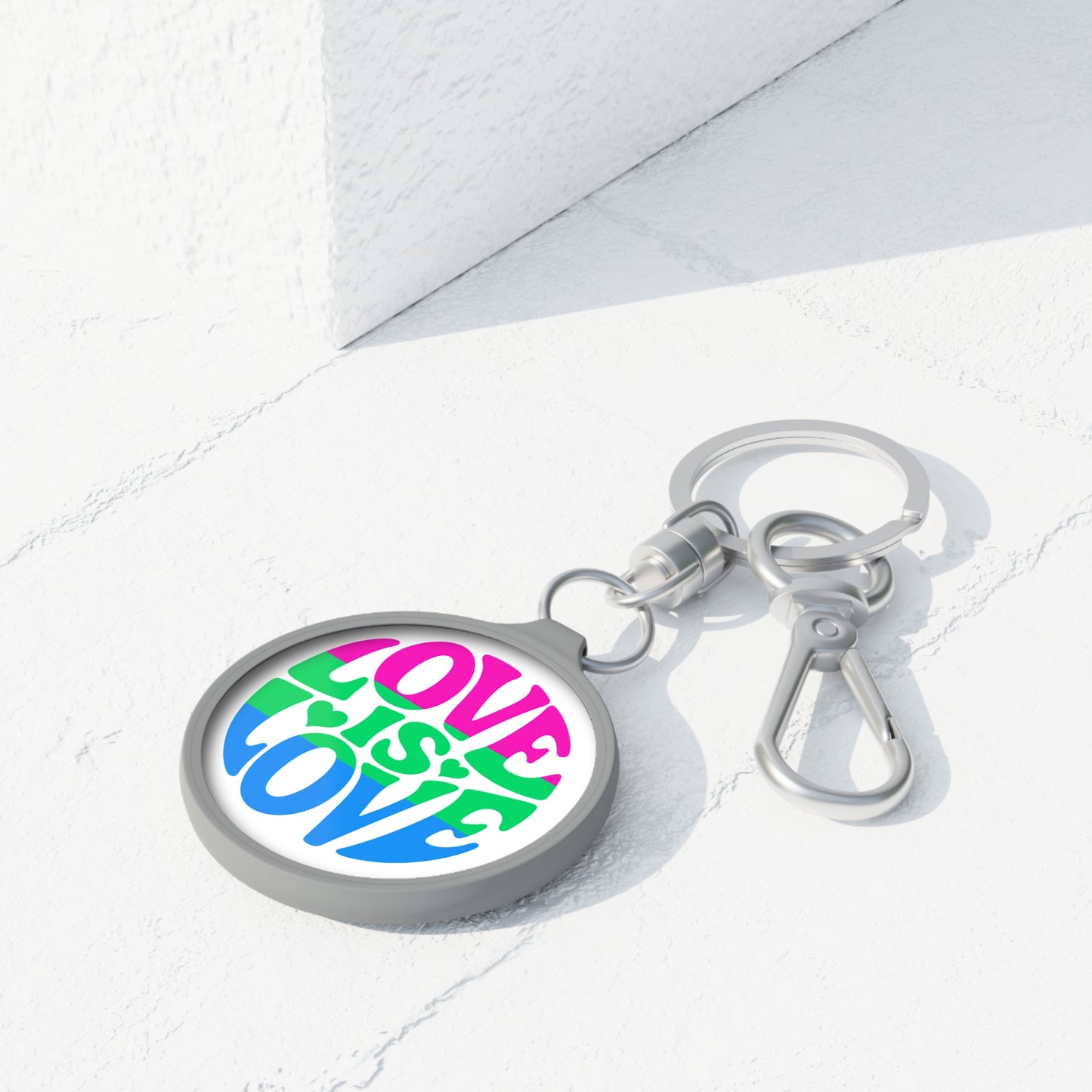 Polysexual Pride Love is Love Keychain
