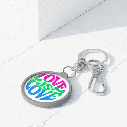 Polysexual Pride Love is Love Keychain