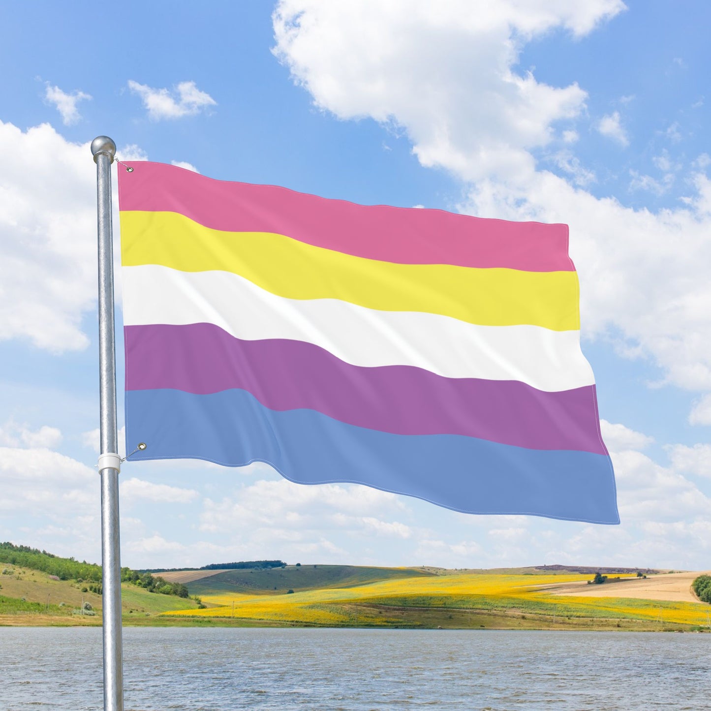 Bigender Pride Flag with Grommets
