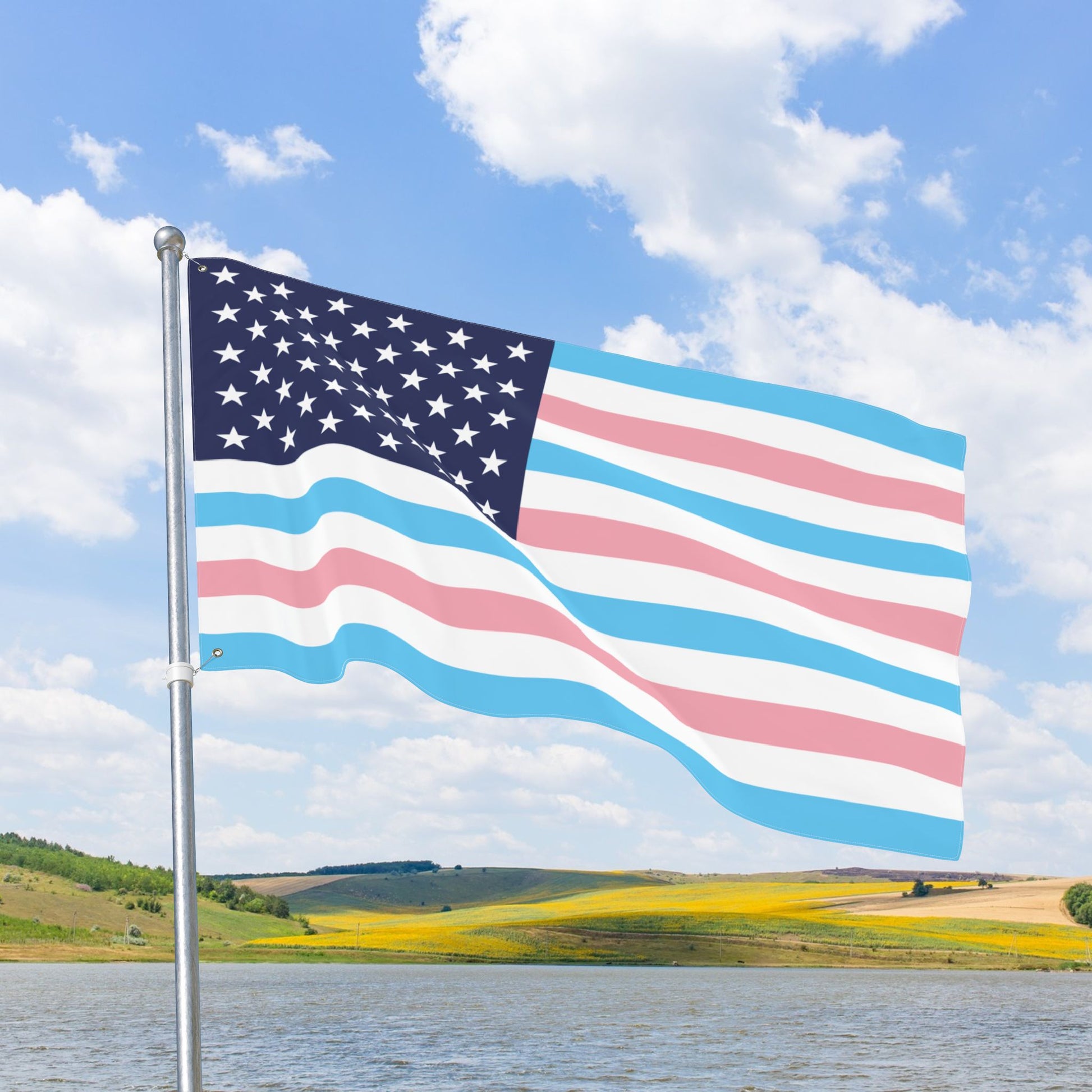 USA Transgender Pride Flag with Grommets