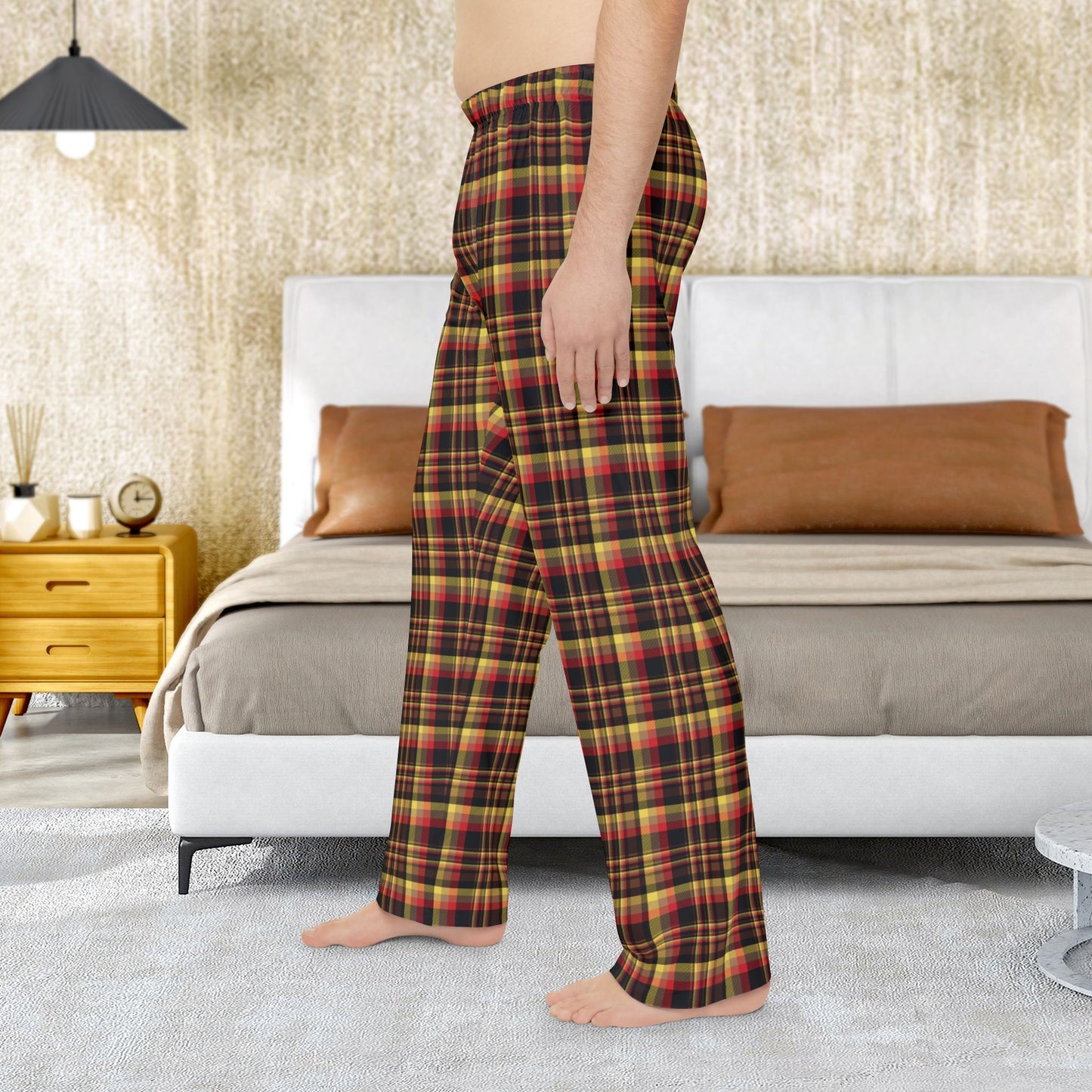 Men’s Black, Red & Yellow Gurnee IL Pajama Pants
