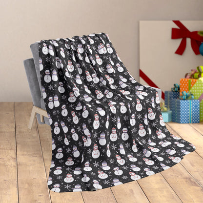 60" × 80" Cupiromantic Pride Snowman Fleece Sherpa Blanket