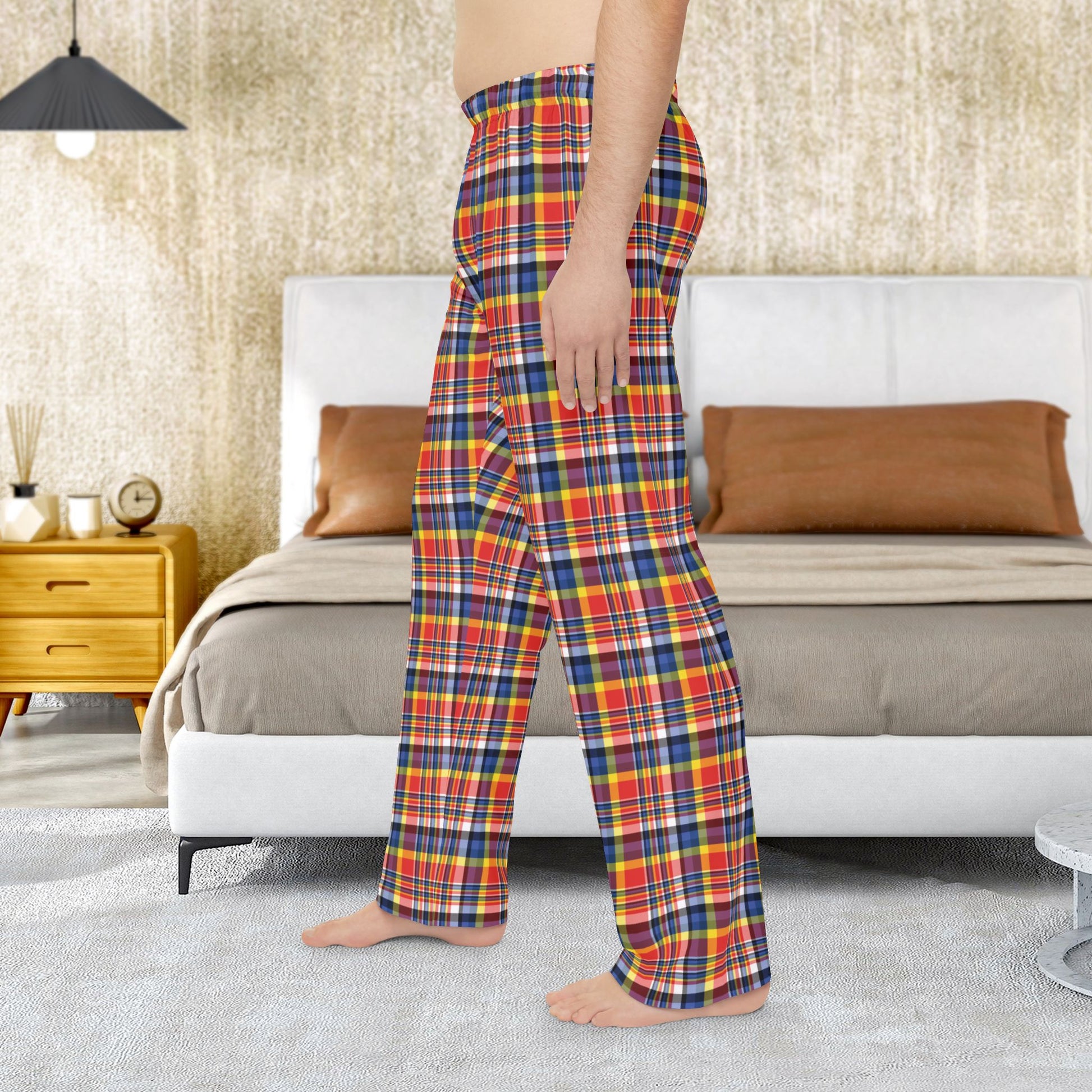 Men’s Red, Yellow & Blue Ohio Plaid Pajama Pants