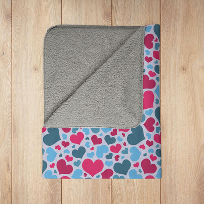 Sapiosexual Pride Valentine’s Day Hearts Grey Fleece Sherpa Blanket