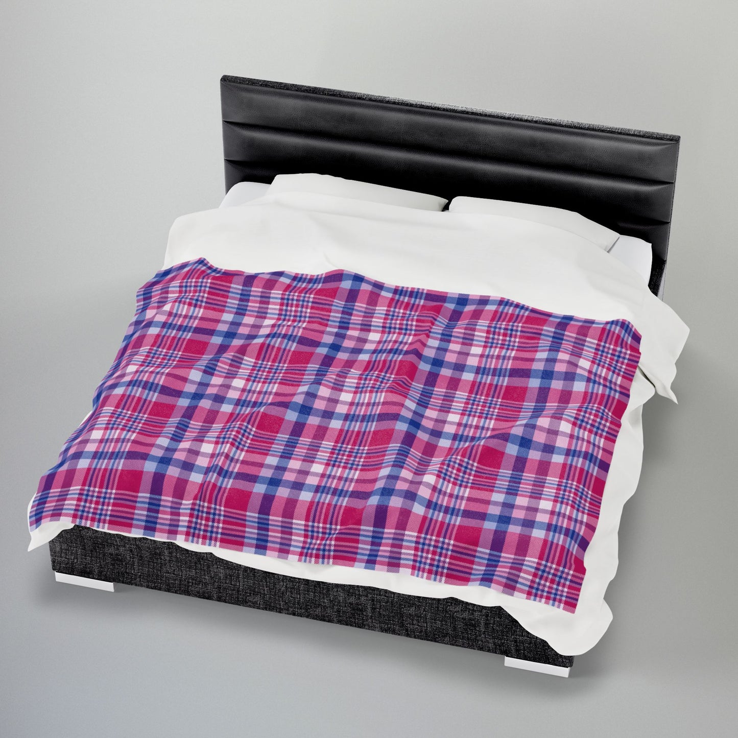 Bisexual Pride Plaid Velveteen Plush Blanket