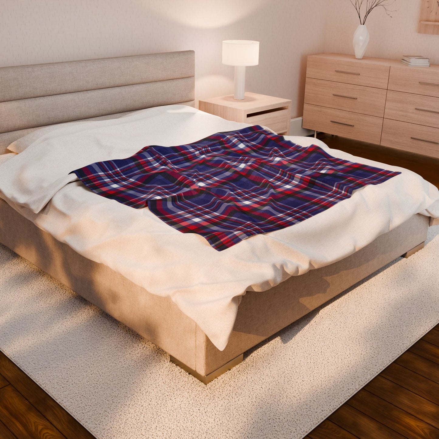 Leather Pride Plaid Velveteen Plush Blanket