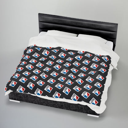 AMC Logo Black Velveteen Plush Blanket