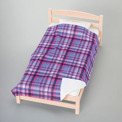 Omnisexual Plaid Velveteen Plush Blanket