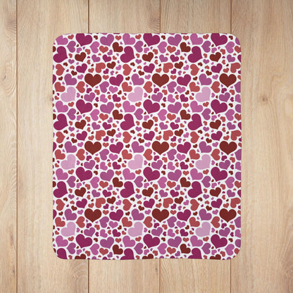 Lesbian Pink Pride Valentine’s Day Hearts White Fleece Sherpa Blanket