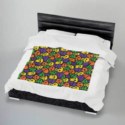 Halloween Skulls Velveteen Plush Blanket