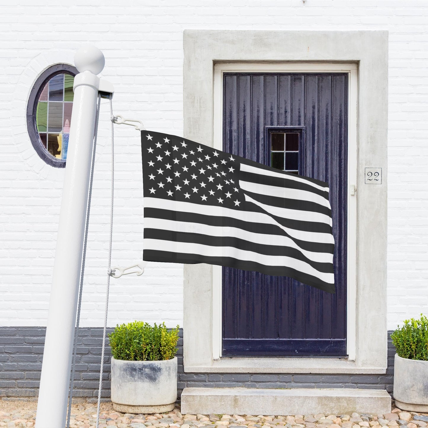 Black & White U.S.A. Flag