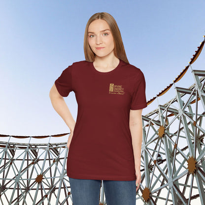 I Just Wanna Watch Football & Ride Roller Coasters Tee (BACK graphic) • Irvine Ondrey Engineering