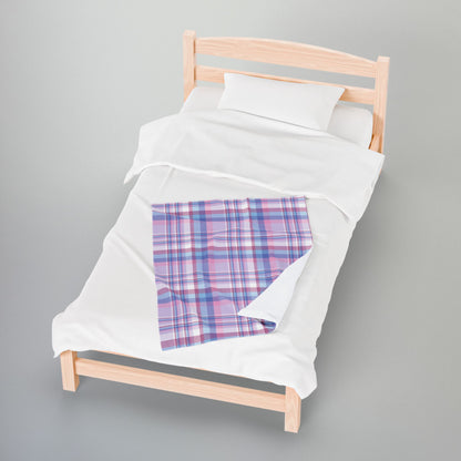 Bigender Pride Plaid Velveteen Plush Blanket