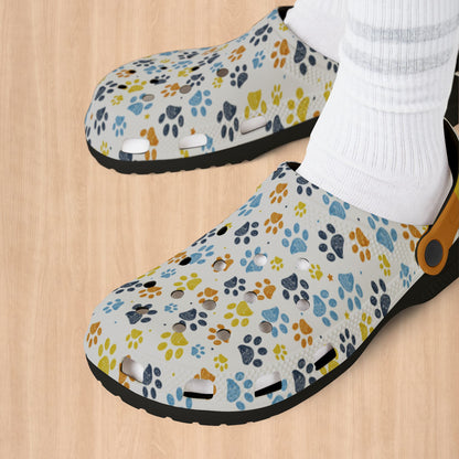 Aromantic Asexual Pride Paw Print Clogs