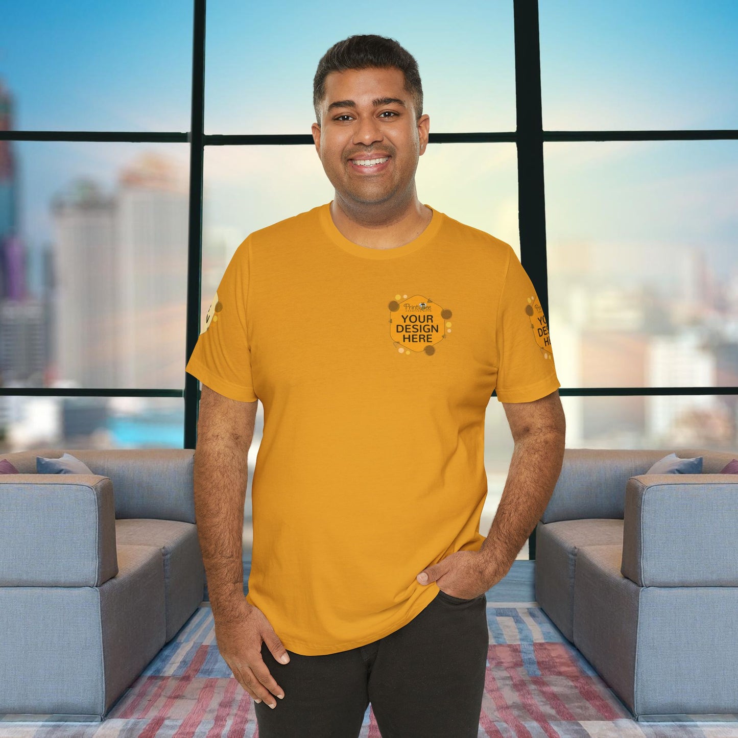 Mustard Custom Orange, Yellow & Peach Tees for BELLA+CANVAS® 3001