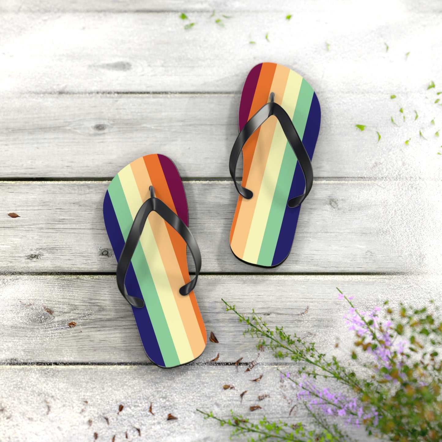 S Black sole Butchgender Pride Flip Flops