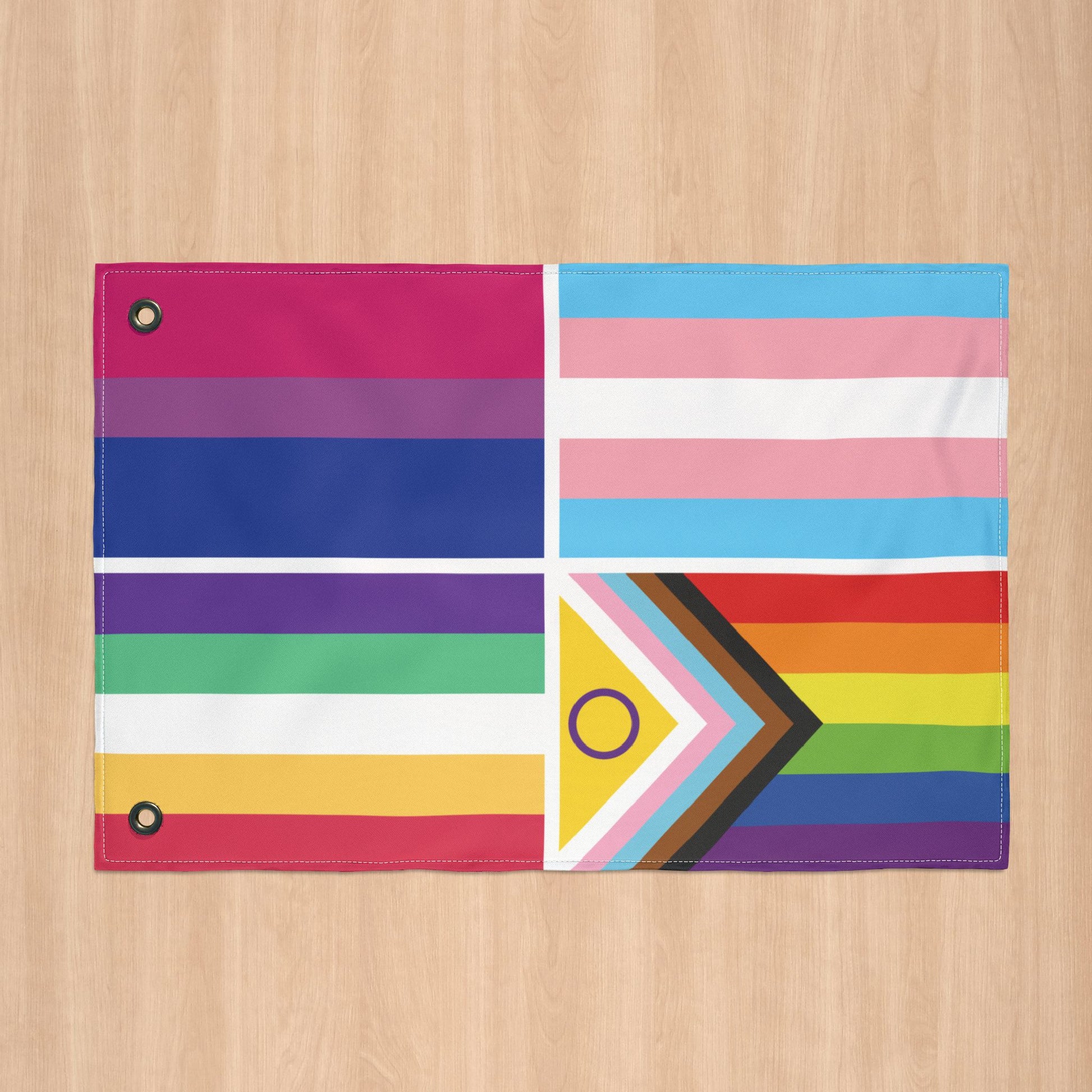 4 Pride Flag Collage with Grommets