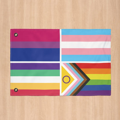 4 Pride Flag Collage with Grommets