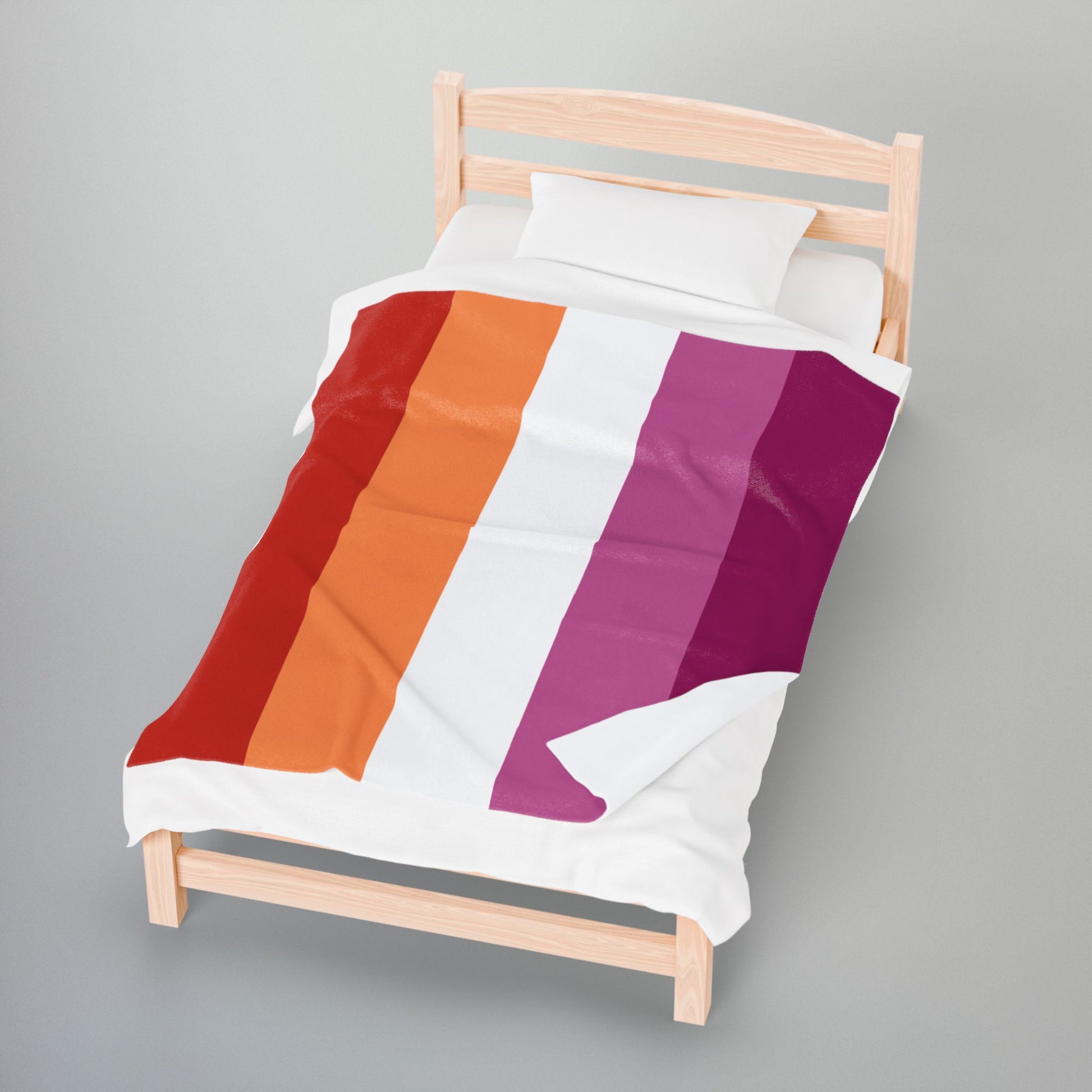 Lesbian Sunset Pride Flag Velveteen Plush Blanket