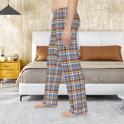 Men’s Blue, White, Yellow & Red Gurnee IL Pajama Pants