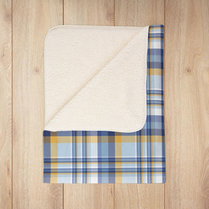Hanukkah Plaid Fleece Sherpa Blanket