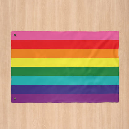Gilbert Baker Rainbow Pride Flag with Grommets