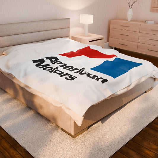 Velveteen Plush AMC Logo White Blanket