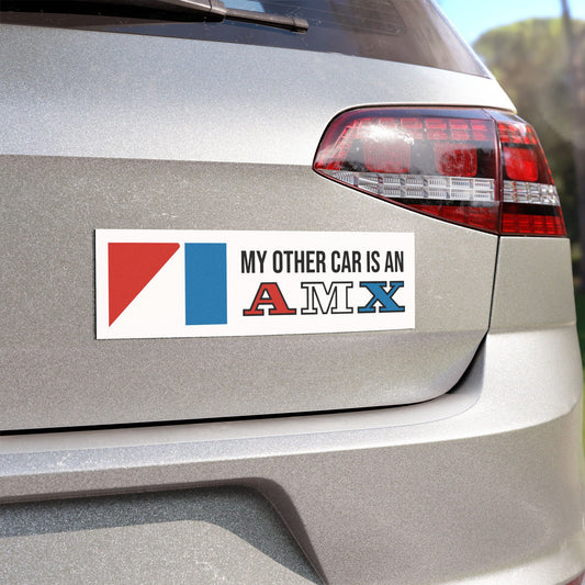 My Other Car is an AMX, AMC RW&B Logos Custom Car Magnet