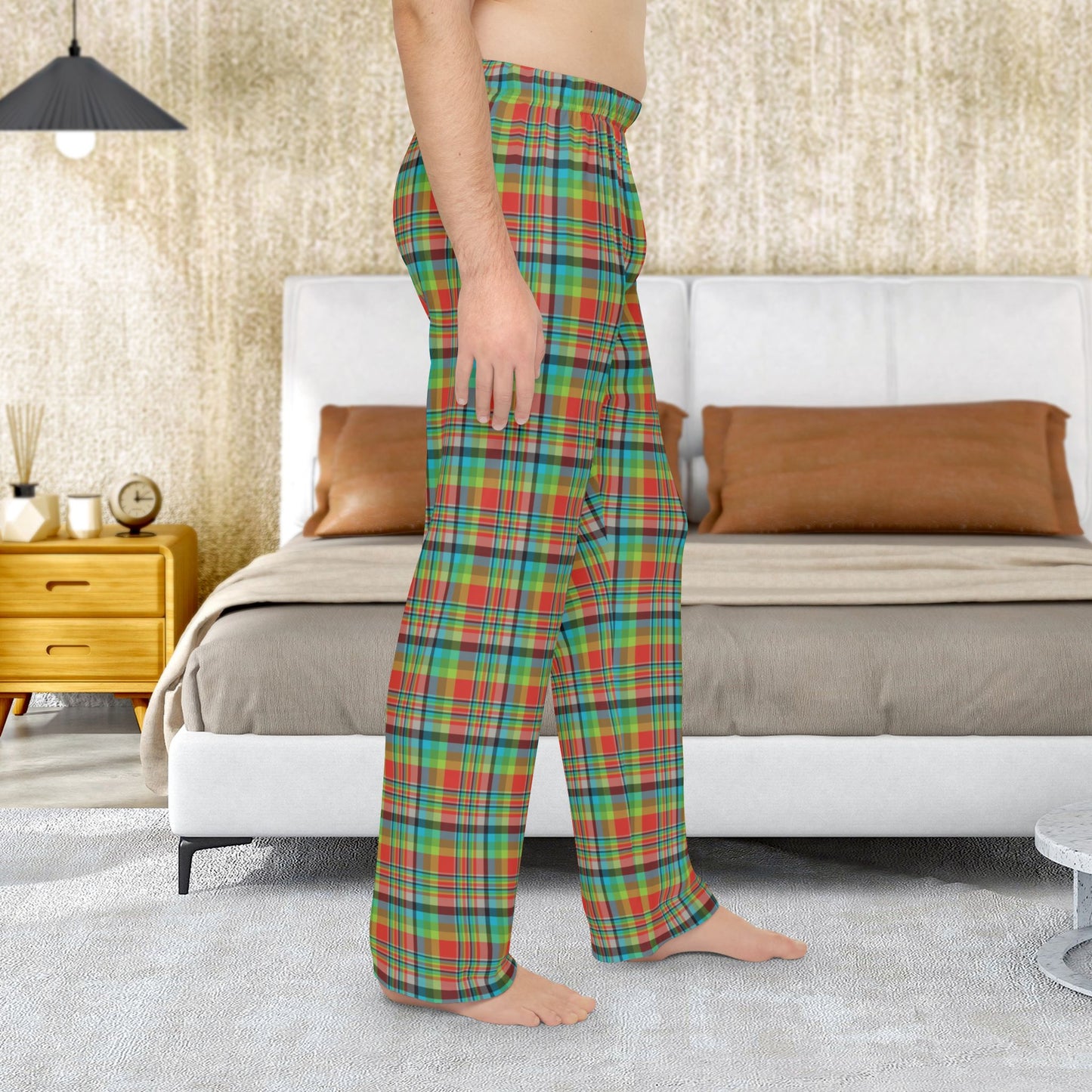 Men’s Red, Green & Blue Ohio Plaid Pajama Pants