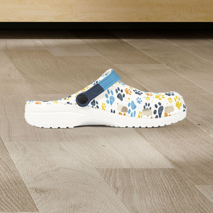 Aromantic Asexual Pride Paw Print Clogs