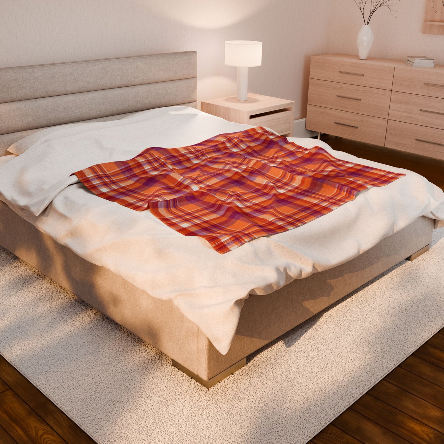 Lesbian Pride Plaid Velveteen Plush Blanket