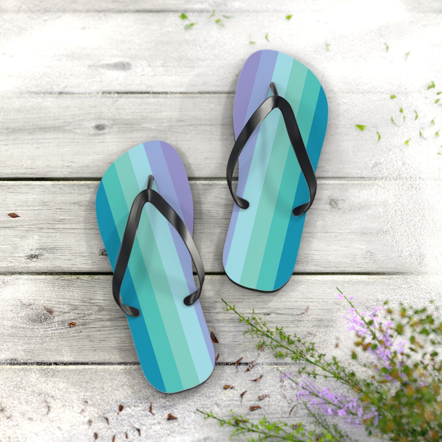 L Black sole Neptunic Pride Flip Flops