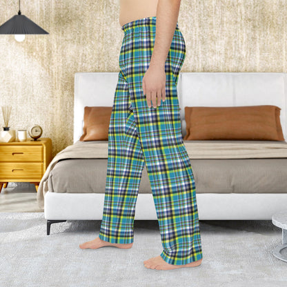 Men’s Teal & Neon Green Charlotte NC & Fort Mill SC Plaid Pajama Pants