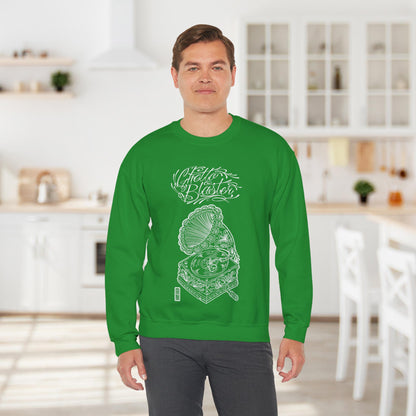 Ghetto Blaster, sudadera con cuello redondo y arte lineal