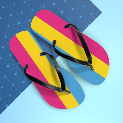 Pansexual Pride Flip Flops