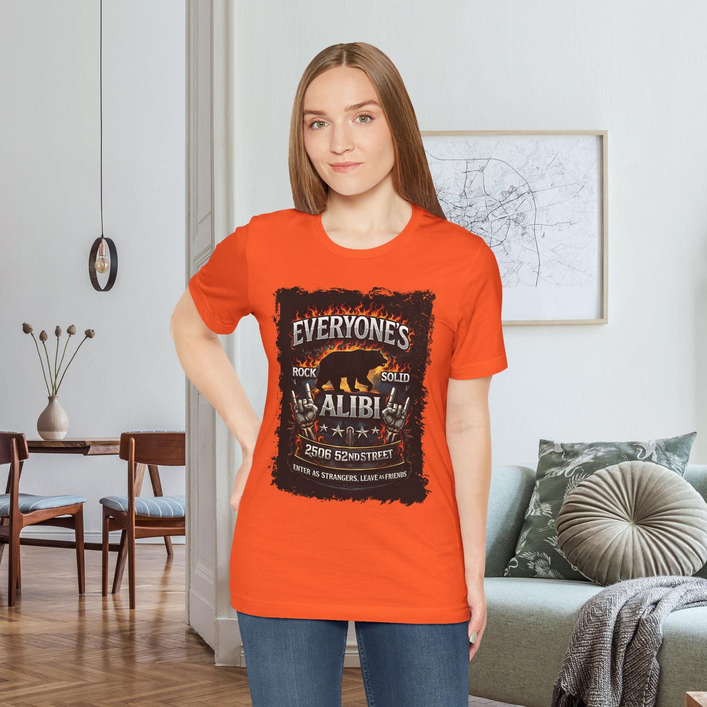 Orange Everyone's Alibi Bear T-Shirt