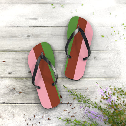 M Black sole Gynesexual Pride Flip Flops