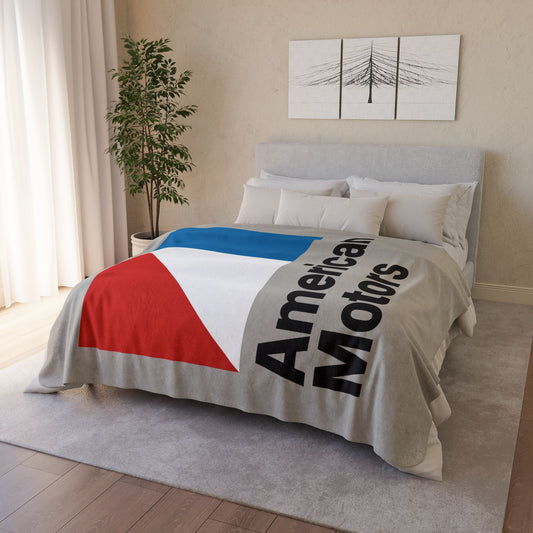 AMC Logo Greige Fleece Sherpa Blanket