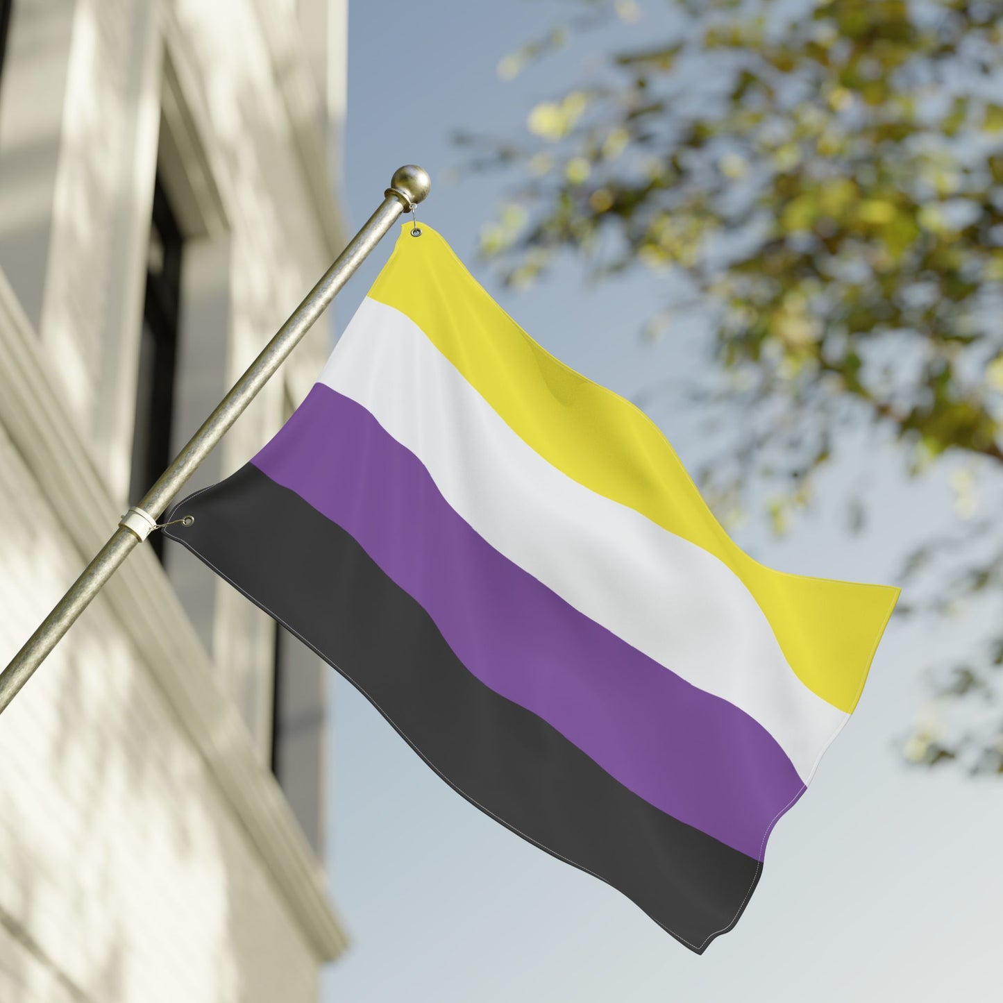 24'' × 36'' Non-Binary Pride Flag with Grommets