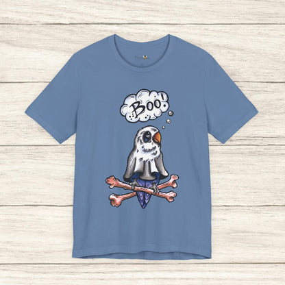 Ghost Lovebird Boo! Hand-Drawn & Hand-Colored Tee