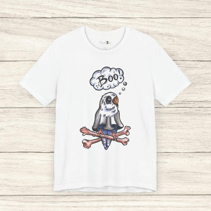 Ghost Lovebird Boo! Hand-Drawn & Hand-Colored Tee