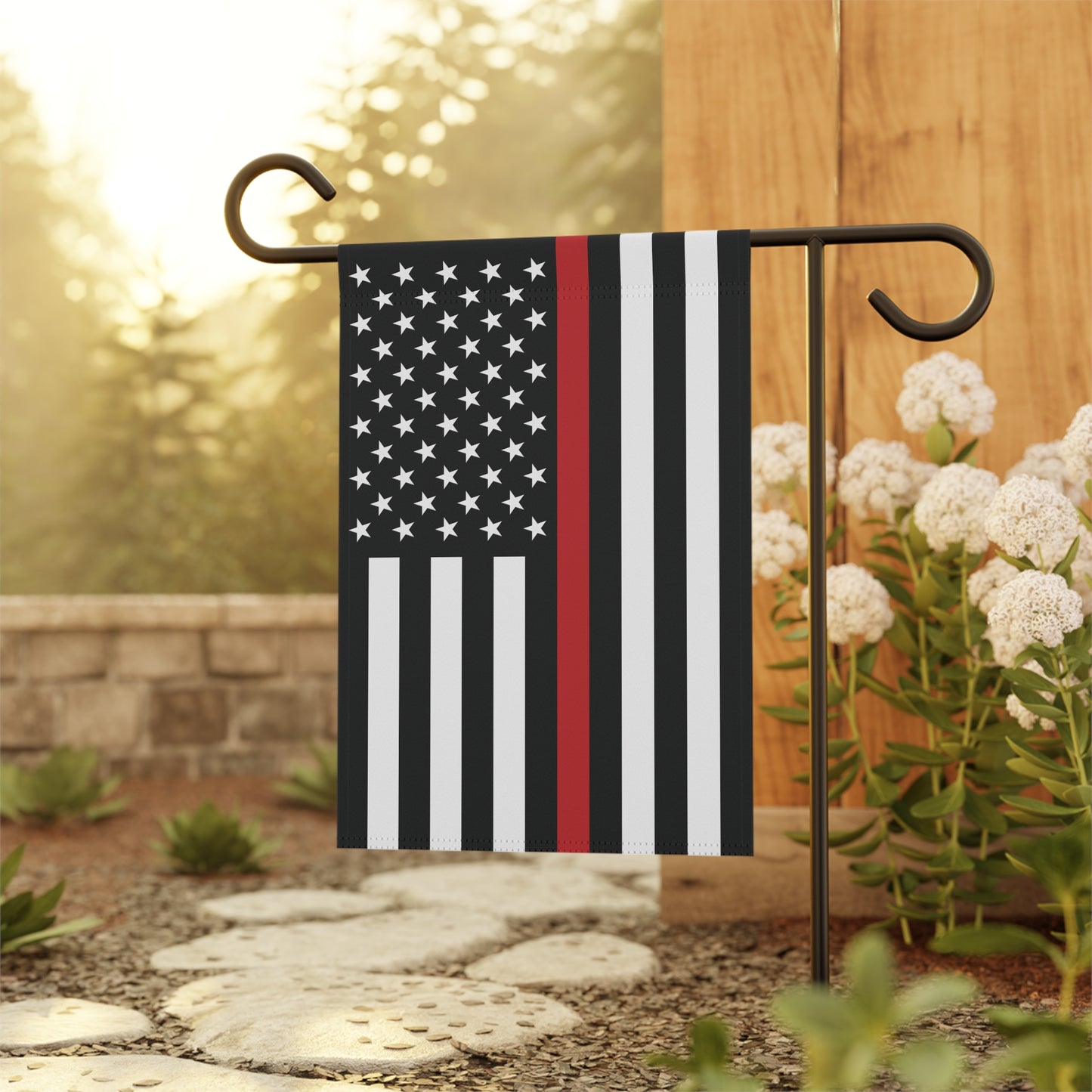 USA Thin Red Line American Flag Garden Flag Banner